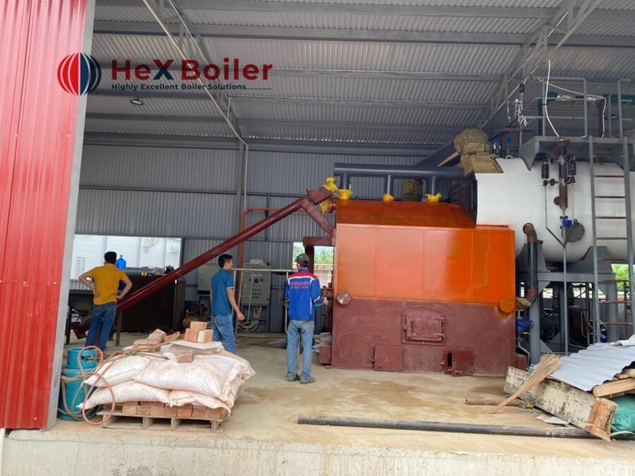 lò hơi đốt củi hexboiler